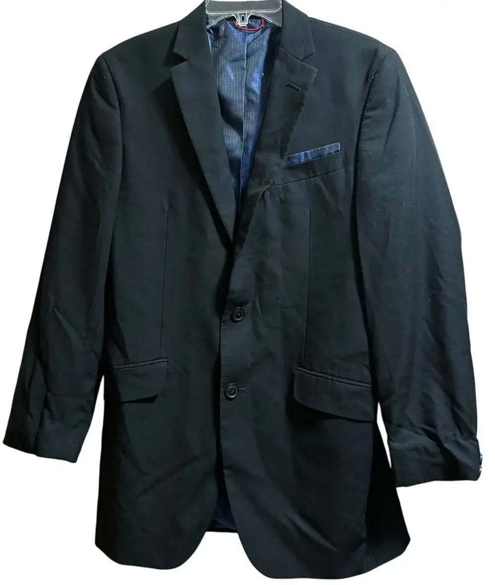 Billy London Black Cut 2000 2-Button Suit Sport Coat Blazer Jacket